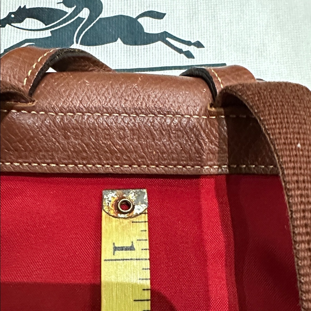 Longchamp Red and Brown Backpack - Picture 4 of 9